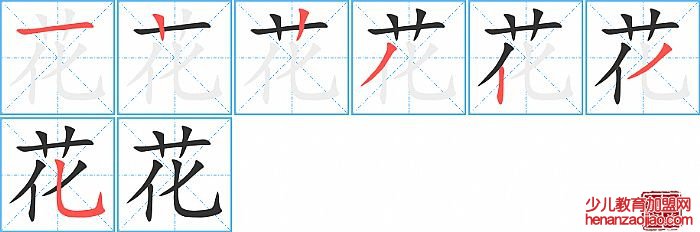 花的笔顺、笔画