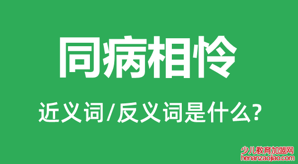 同病相怜的近义词和反义词是什么,同病相怜是什么意思